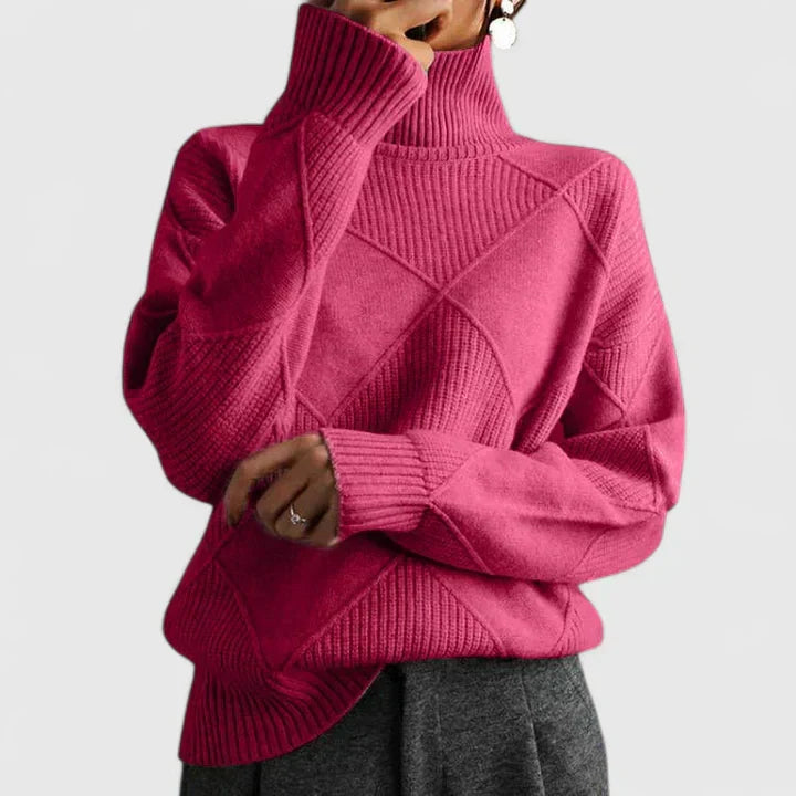 Elowen | Diamond-Knit Turtleneck Sweater