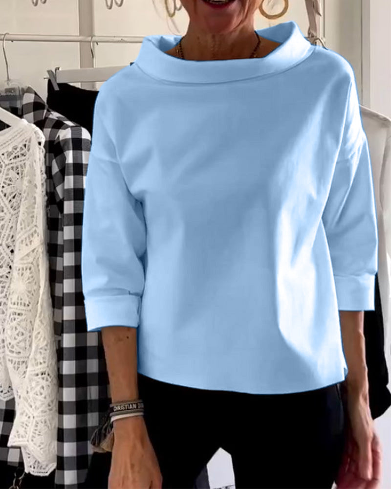 Stella | Women’s Structured Rolled Neck Boxy Blouse