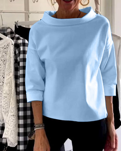 Stella | Women’s Structured Rolled Neck Boxy Blouse