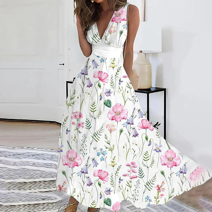 Women’s Sleeveless V-Neck Maxi Dress