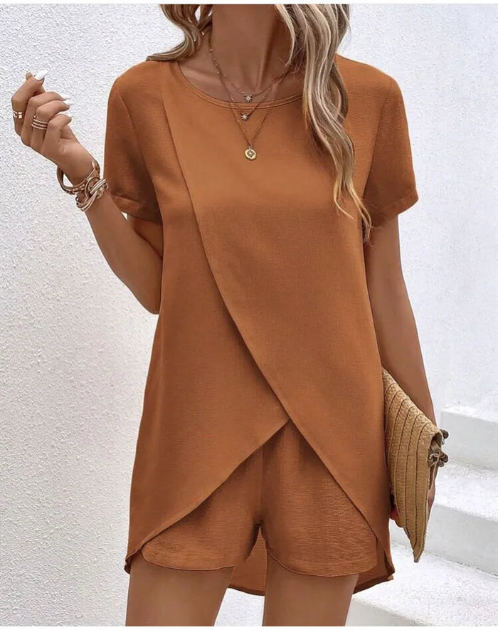 Elaine | Women’s Layered Top & Shorts Co-ord Set