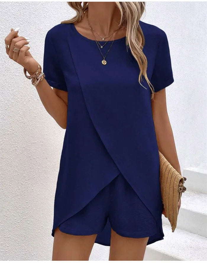Elaine | Women’s Layered Top & Shorts Co-ord Set