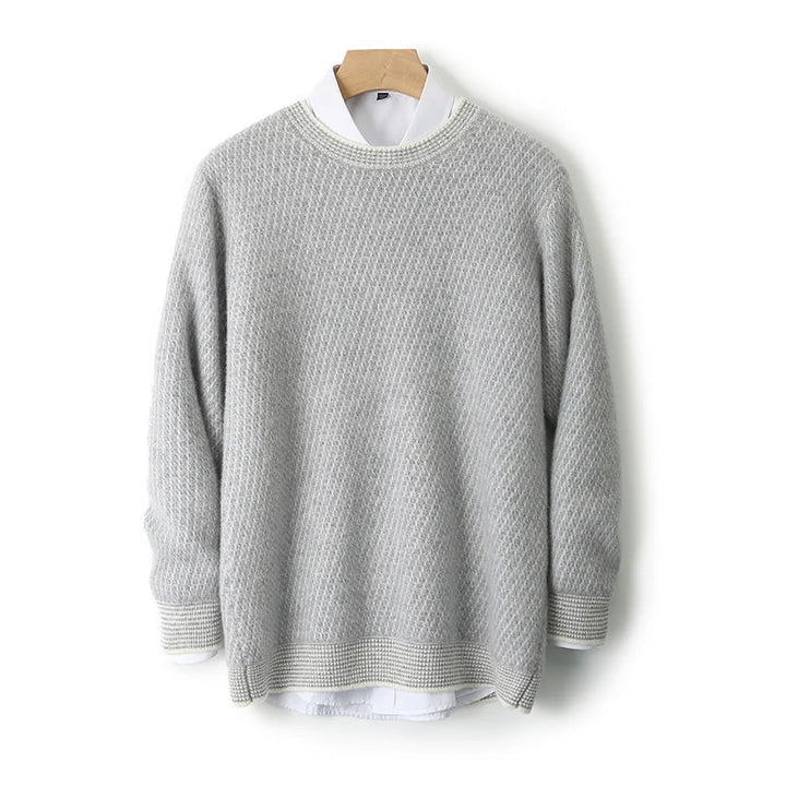 Textured Crewneck Knit Sweater
