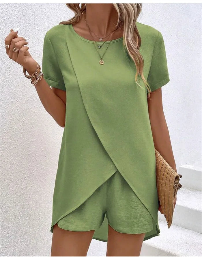 Elaine | Women’s Layered Top & Shorts Co-ord Set
