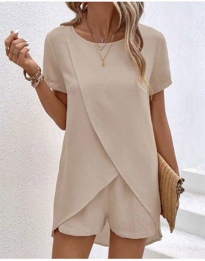 Elaine | Women’s Layered Top & Shorts Co-ord Set