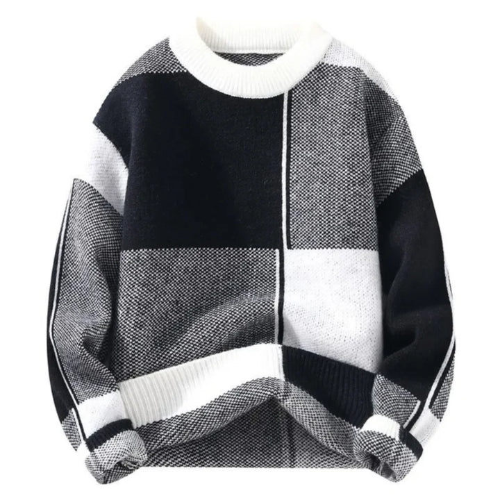 Colorblock Patch Knit Sweater