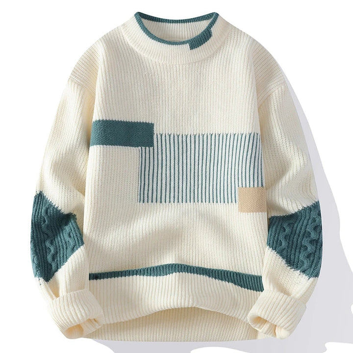 Geometric Pattern Men’s Knit Sweater
