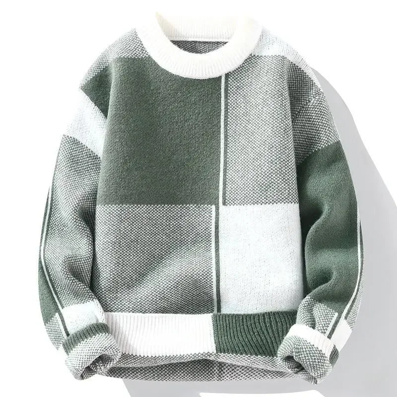 Colorblock Patch Knit Sweater