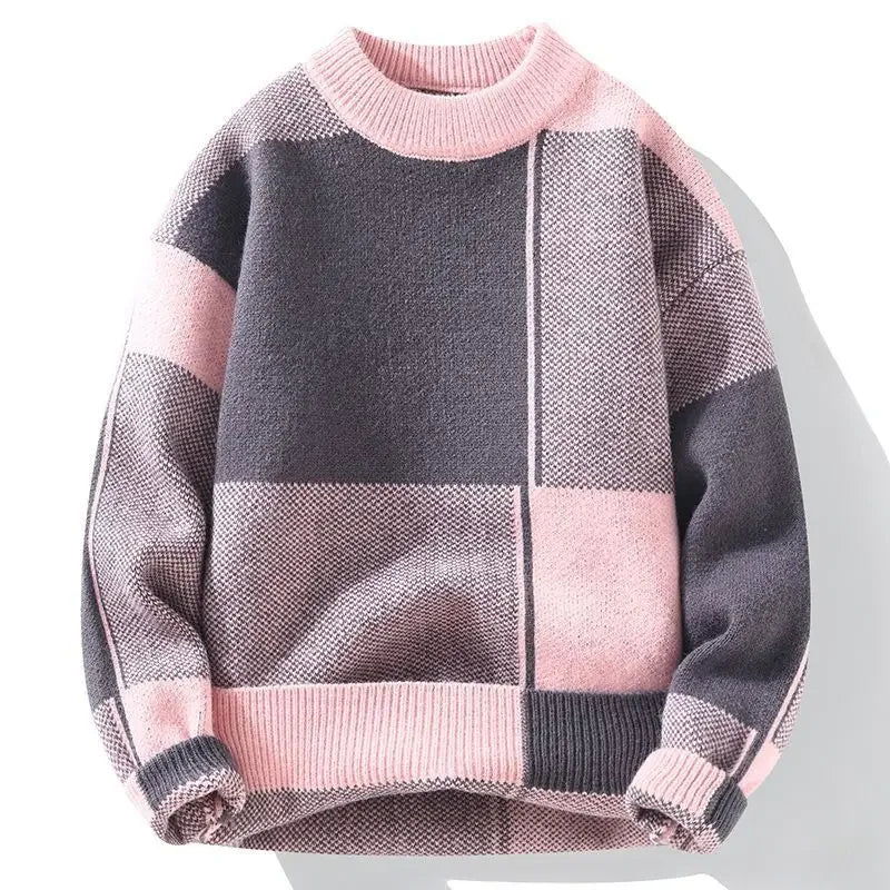 Colorblock Patch Knit Sweater