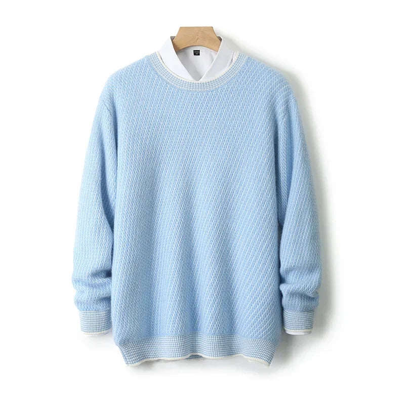 Textured Crewneck Knit Sweater