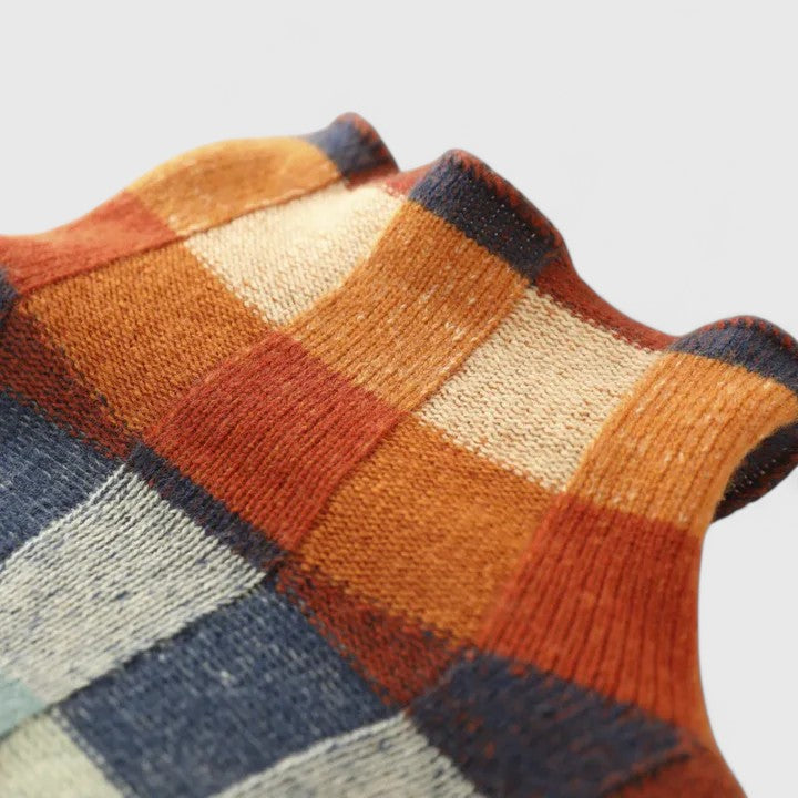 Marielle | Colorful Checkered Knit Sweater