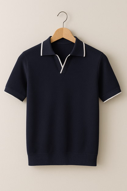 Julian | Men’s Slim-Fit Contrast-Trim Knit Polo