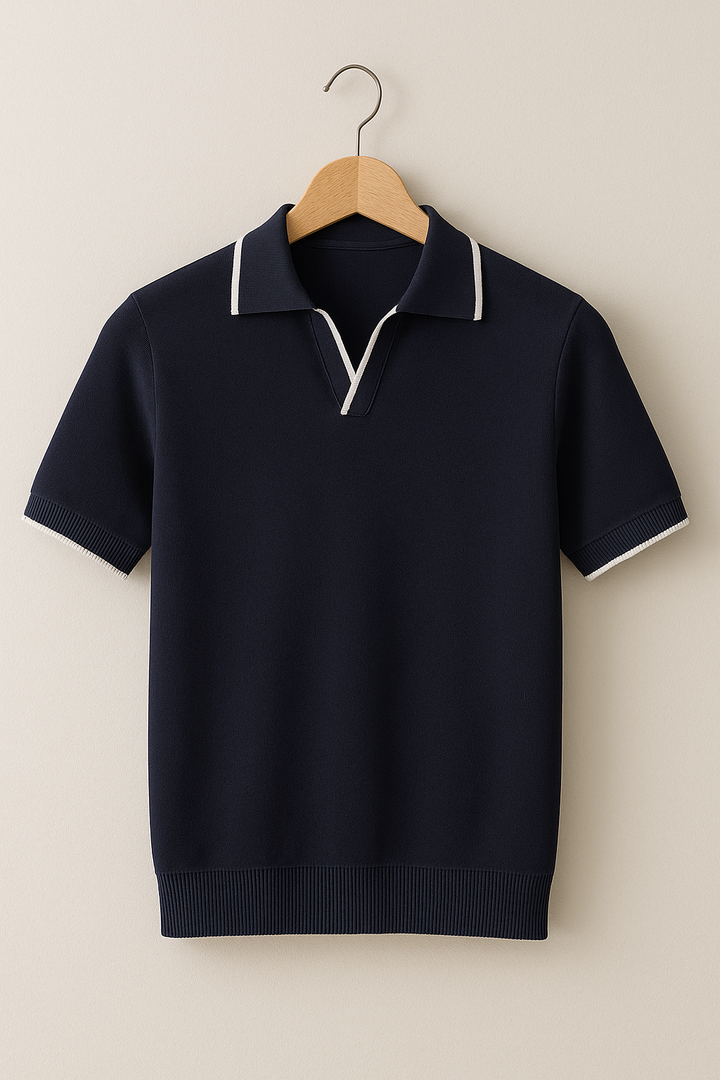 Julian | Men’s Slim-Fit Contrast-Trim Knit Polo