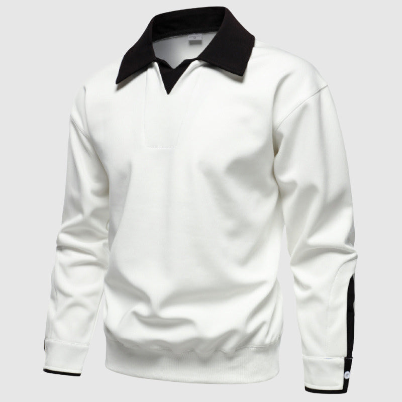 Contrast Collar Knit Pullover