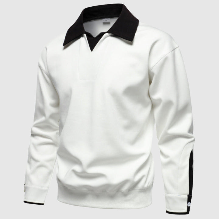 Contrast Collar Knit Pullover