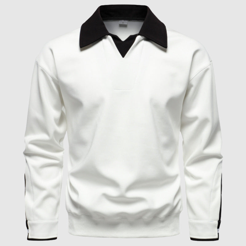 Contrast Collar Knit Pullover