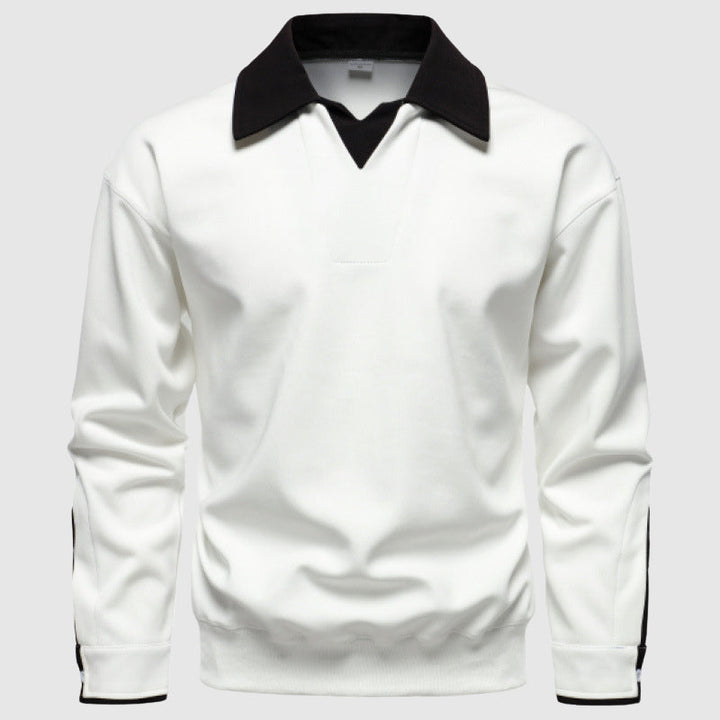 Contrast Collar Knit Pullover