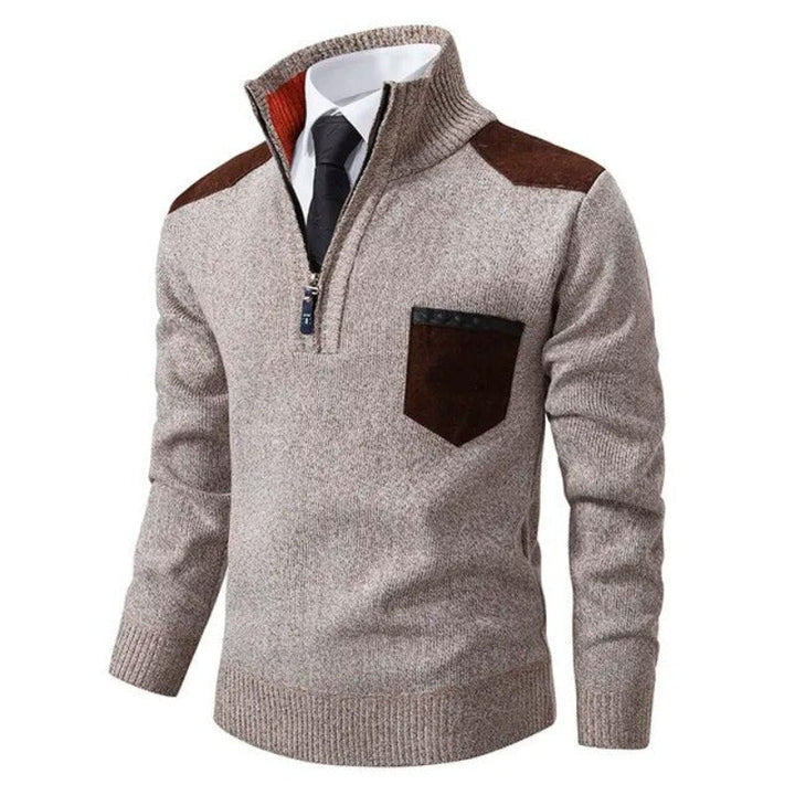 Quarter-Zip Men’s Sweater with Pocket