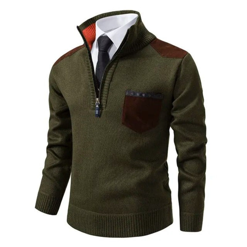 Quarter-Zip Men’s Sweater with Pocket