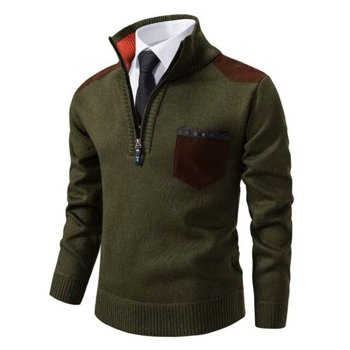 Quarter-Zip Men’s Sweater with Pocket