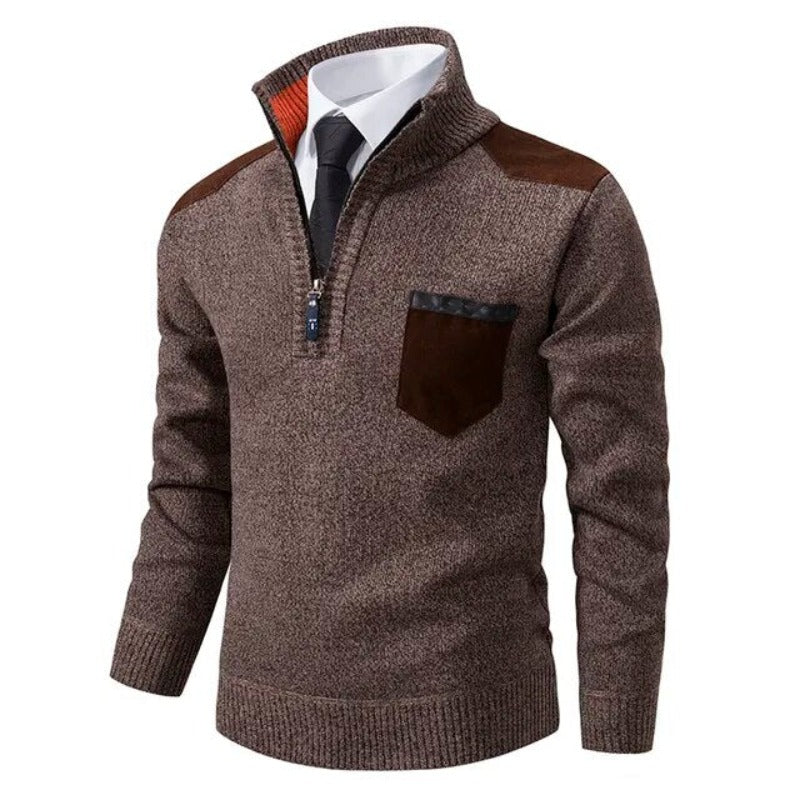 Quarter-Zip Men’s Sweater with Pocket