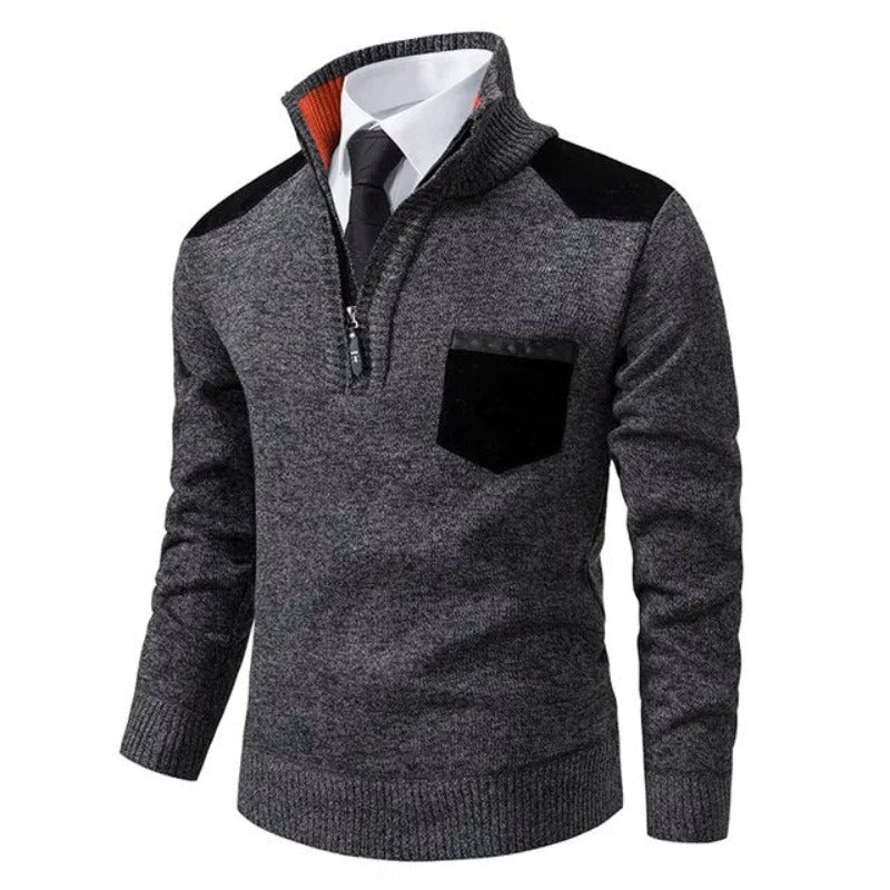 Quarter-Zip Men’s Sweater with Pocket