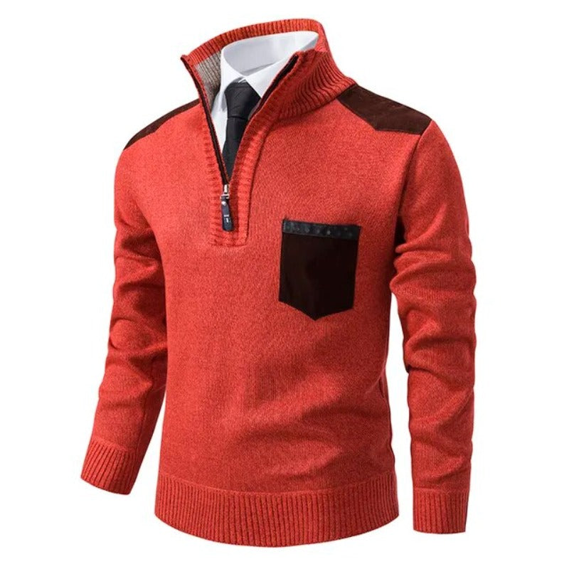 Quarter-Zip Men’s Sweater with Pocket