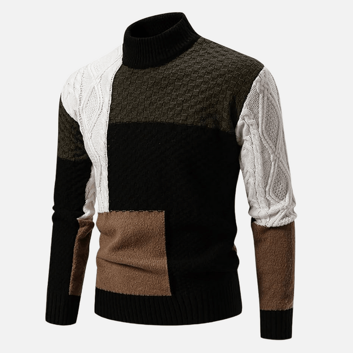 Color-Block Textured Men’s Sweater