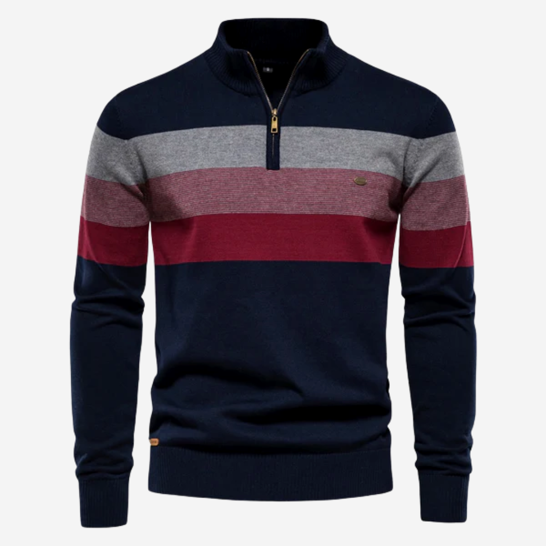 Striped Half-Zip Men’s Sweater