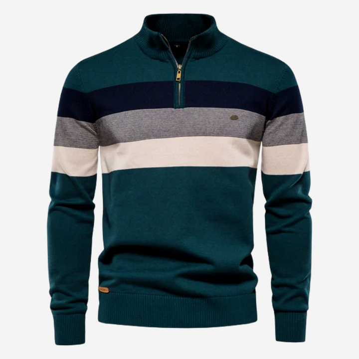 Striped Half-Zip Men’s Sweater