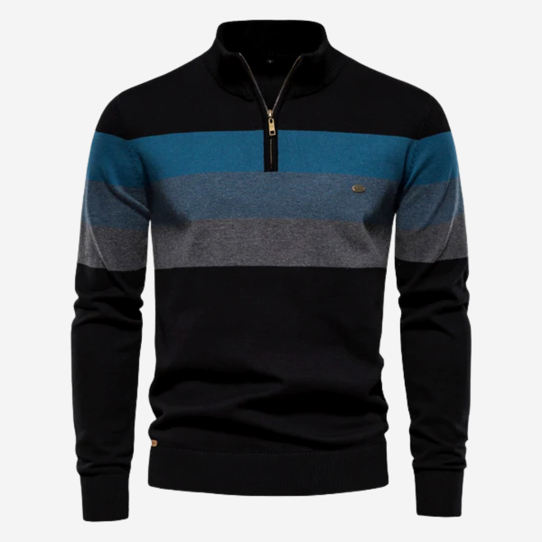 Striped Half-Zip Men’s Sweater