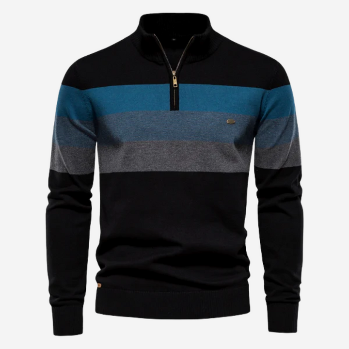 Striped Half-Zip Men’s Sweater