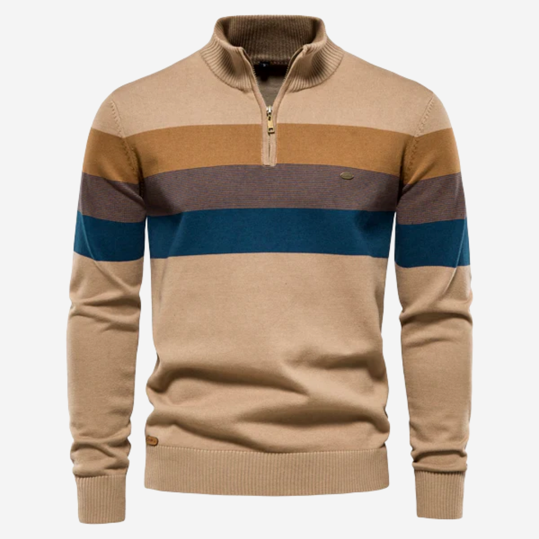 Striped Half-Zip Men’s Sweater