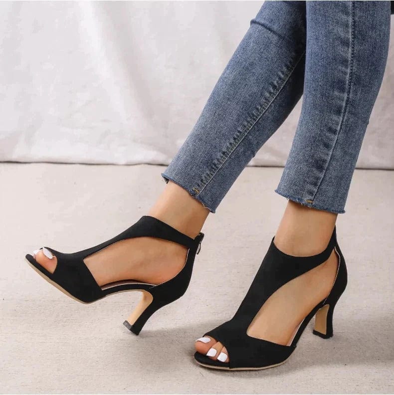 SELENE | ELEGANT BACK-ZIP STILETTO SANDALS