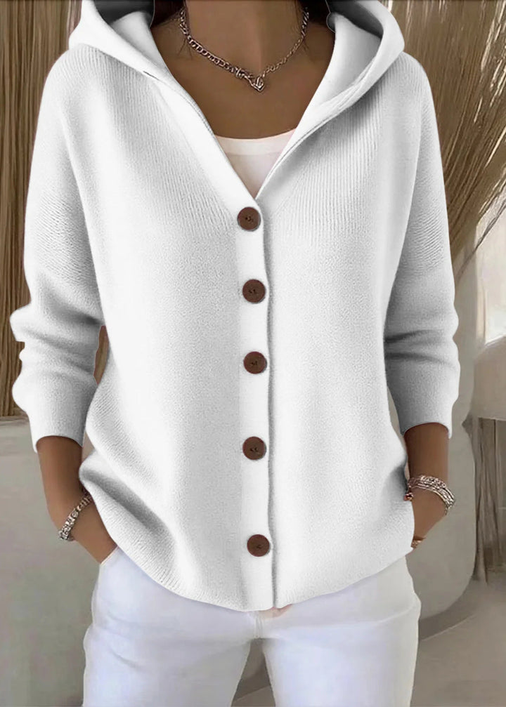 Evelyn | Button-Up Hooded Cardigan