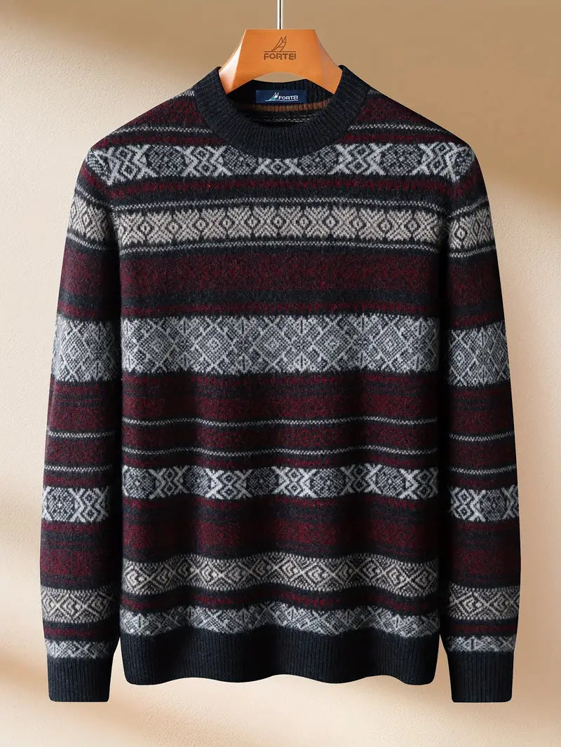 Patterned Crew Neck Men’s Sweater