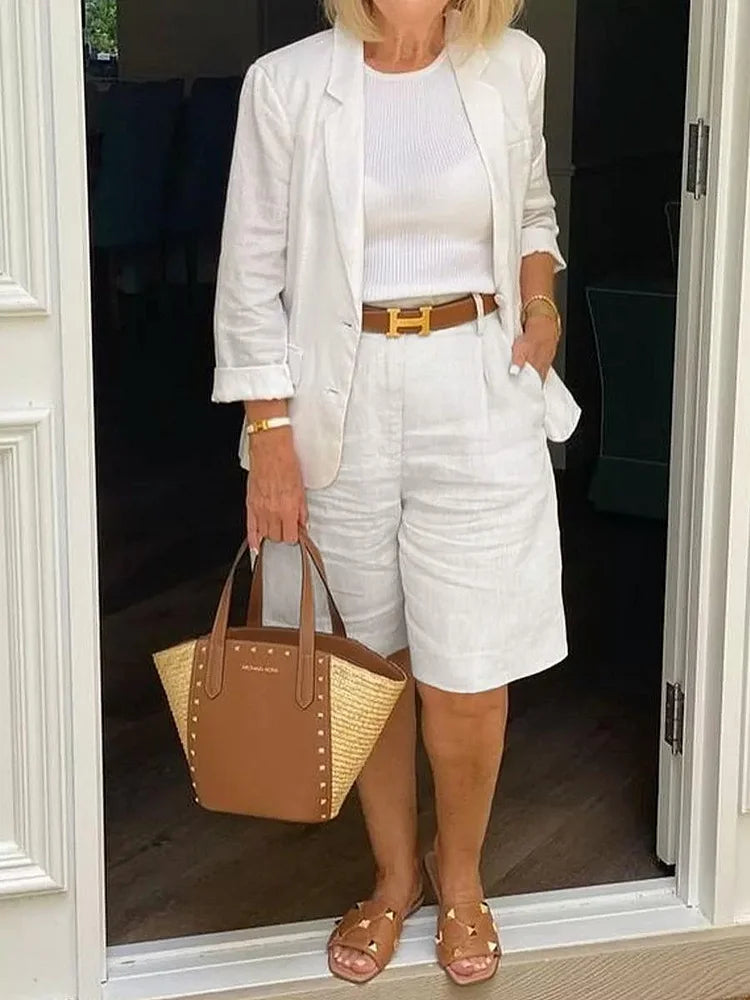 Sasha | Women’s Short-Sleeve Blazer & Shorts Set