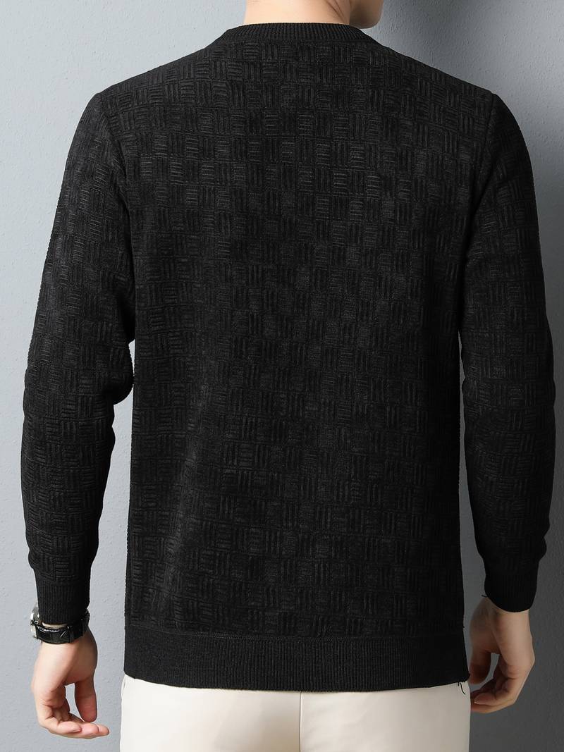 Textured Crew-Neck Men’s Sweater