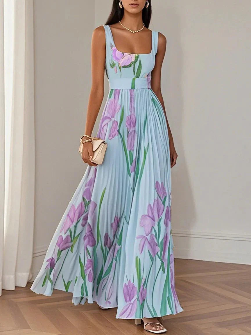 Floral Square-Neck Maxi Dress