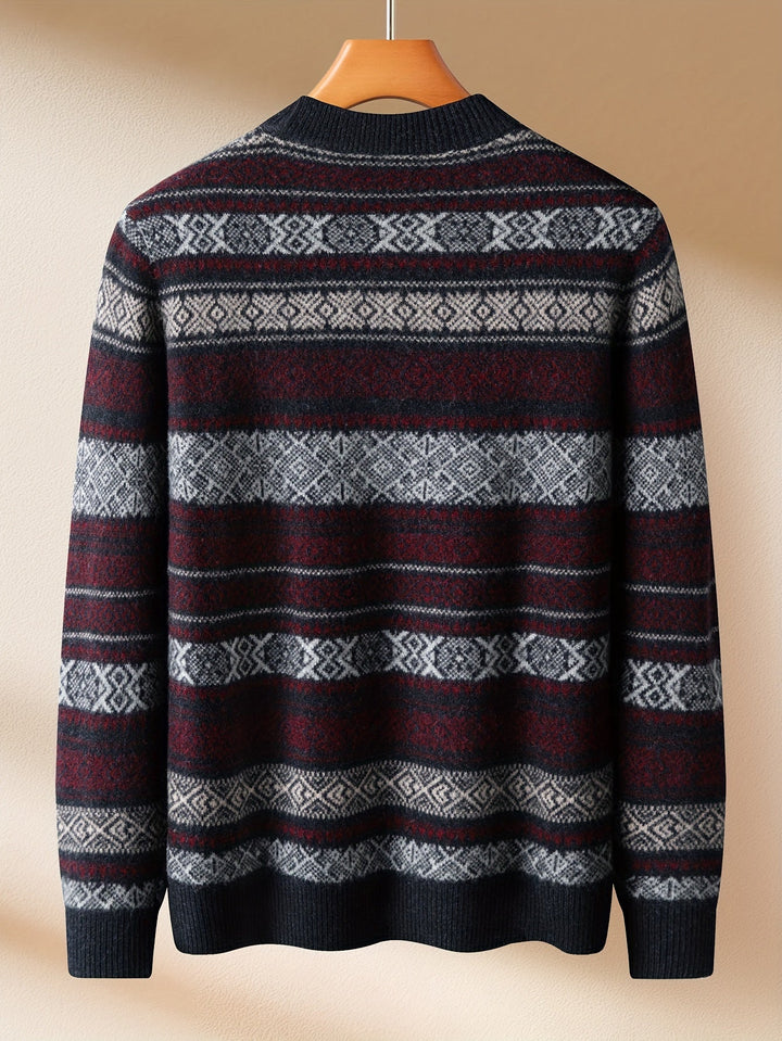 Patterned Crew Neck Men’s Sweater