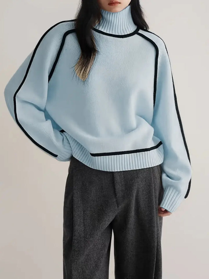 Alara | Contrast Trim Turtleneck Sweater