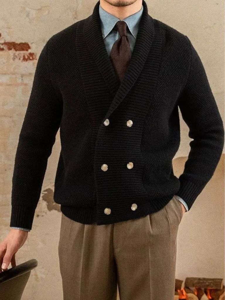 Shawl Collar Knit Cardigan