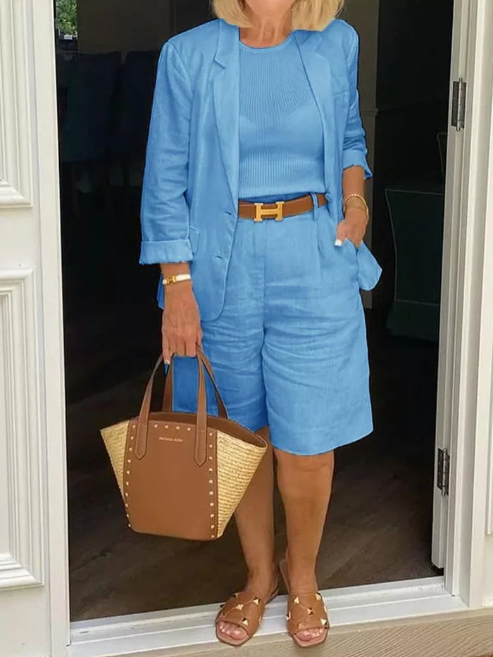 Sasha | Women’s Short-Sleeve Blazer & Shorts Set