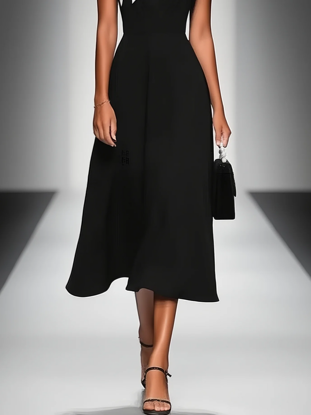 Mirelliane | Elegant Contrast Women’s Midi Dress