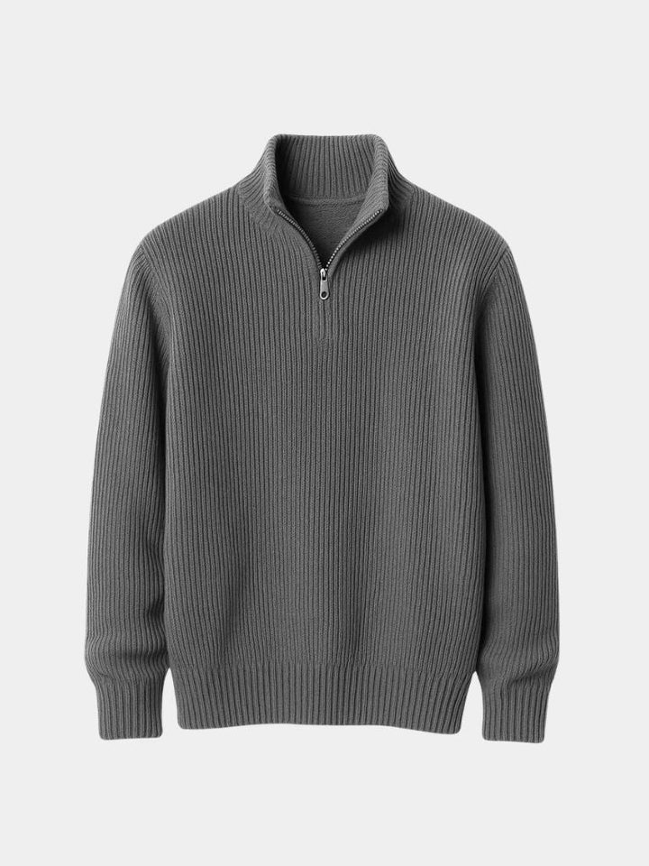Ribbed Half-Zip Sweater