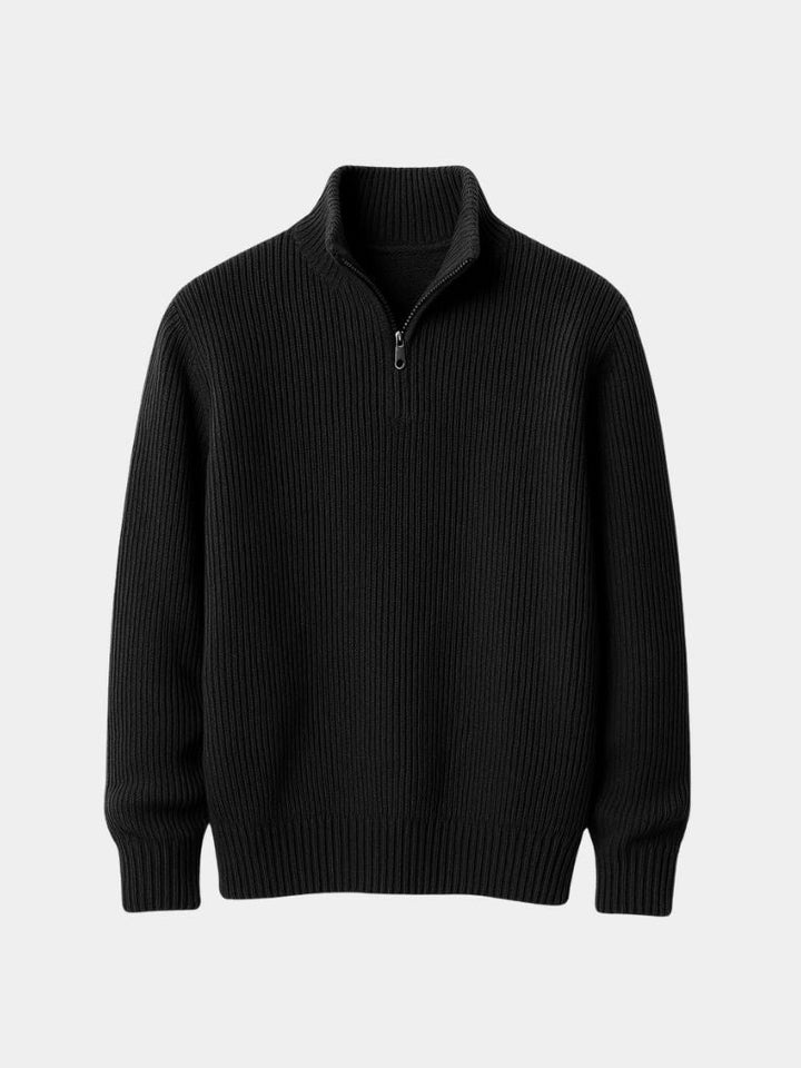 Ribbed Half-Zip Sweater