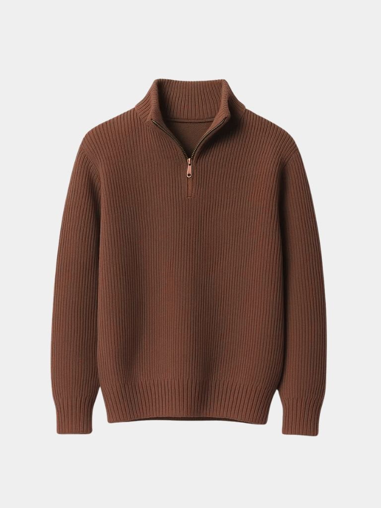 Ribbed Half-Zip Sweater