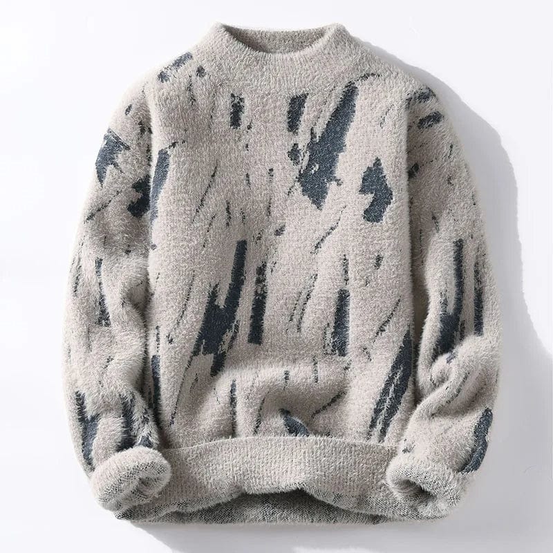 Fuzzy Abstract Knit Sweater