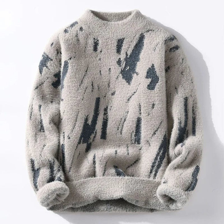 Fuzzy Abstract Knit Sweater