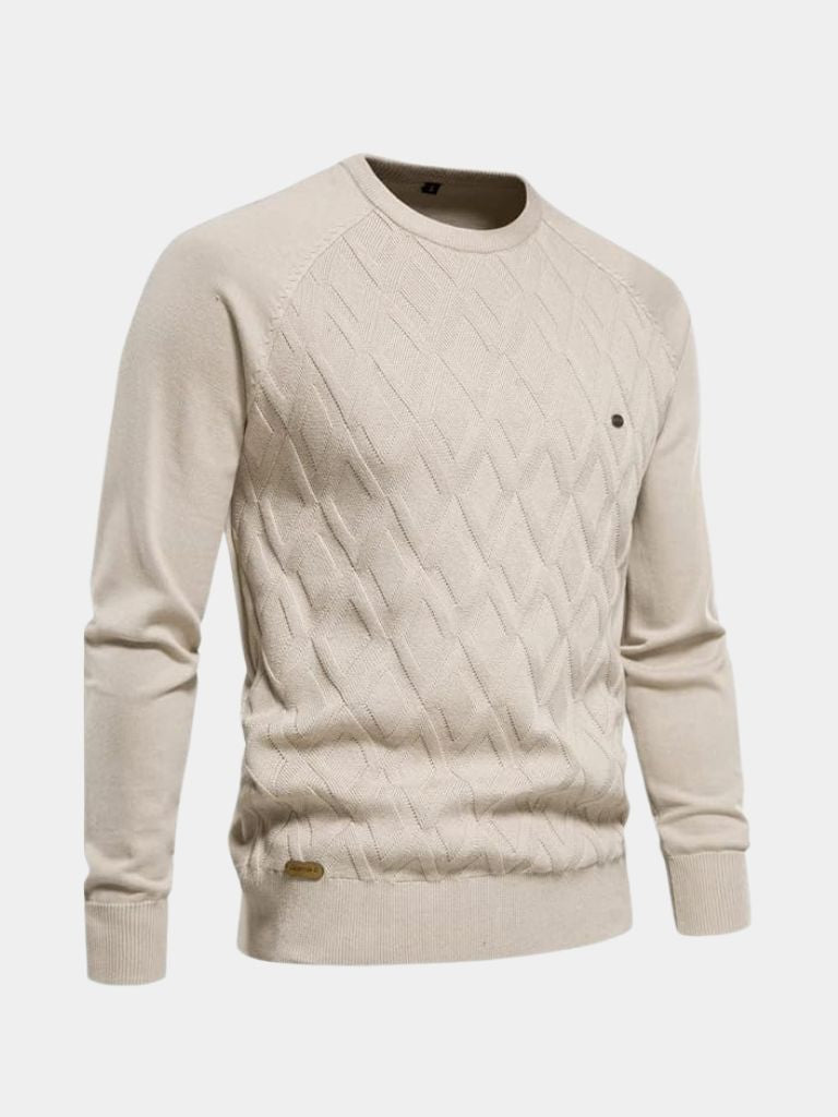 Diamond Knit Crewneck Sweater